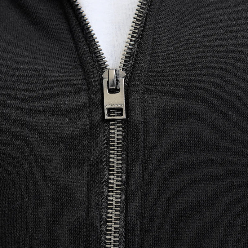 Felpa Uomo Taglie Forti Nera con Zip e Cappuccio – Jack & Jones Plus Oversize
