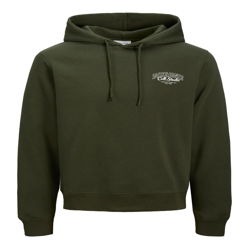 Felpa Uomo con Cappuccio Jack & Jones Verde Militare – Logo Ricamato