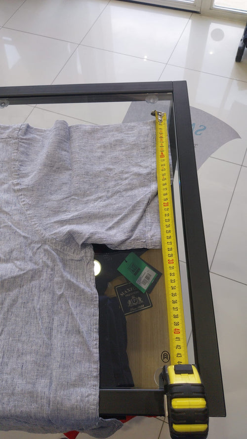 camicia lino tinto filo maniche corte easy maxfort( taglie forti)