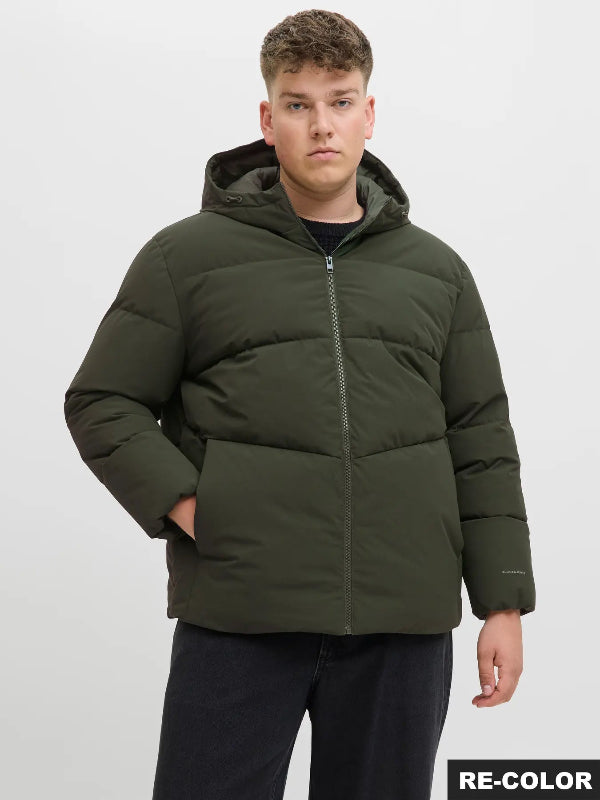 Piumino uomo Jack & Jones Plus con cappuccio – taglie forti oversize