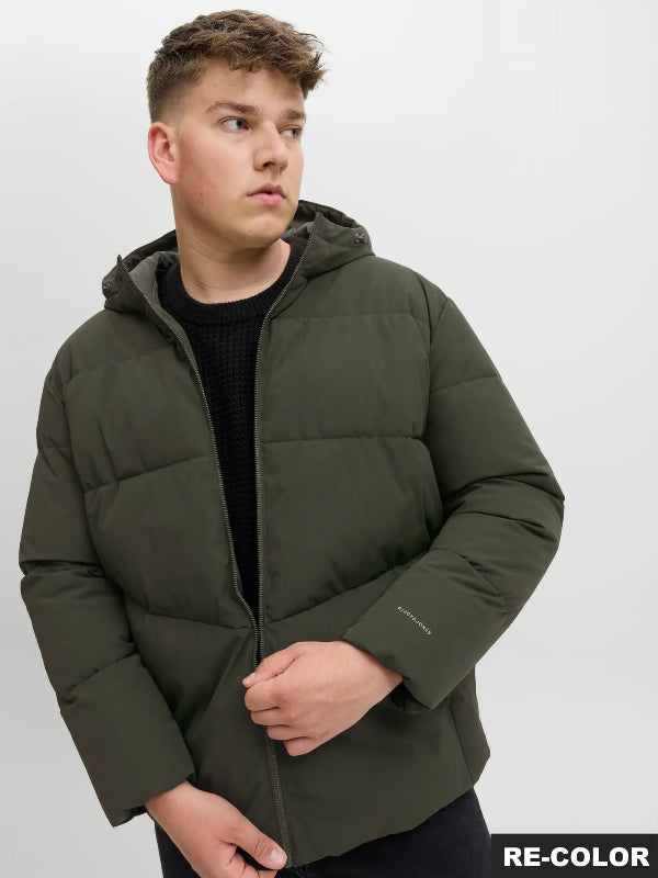 Piumino uomo Jack & Jones Plus con cappuccio – taglie forti oversize